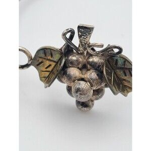Taxco Vintage Sterling Silver Grape Sculpted Bracelet TG-189